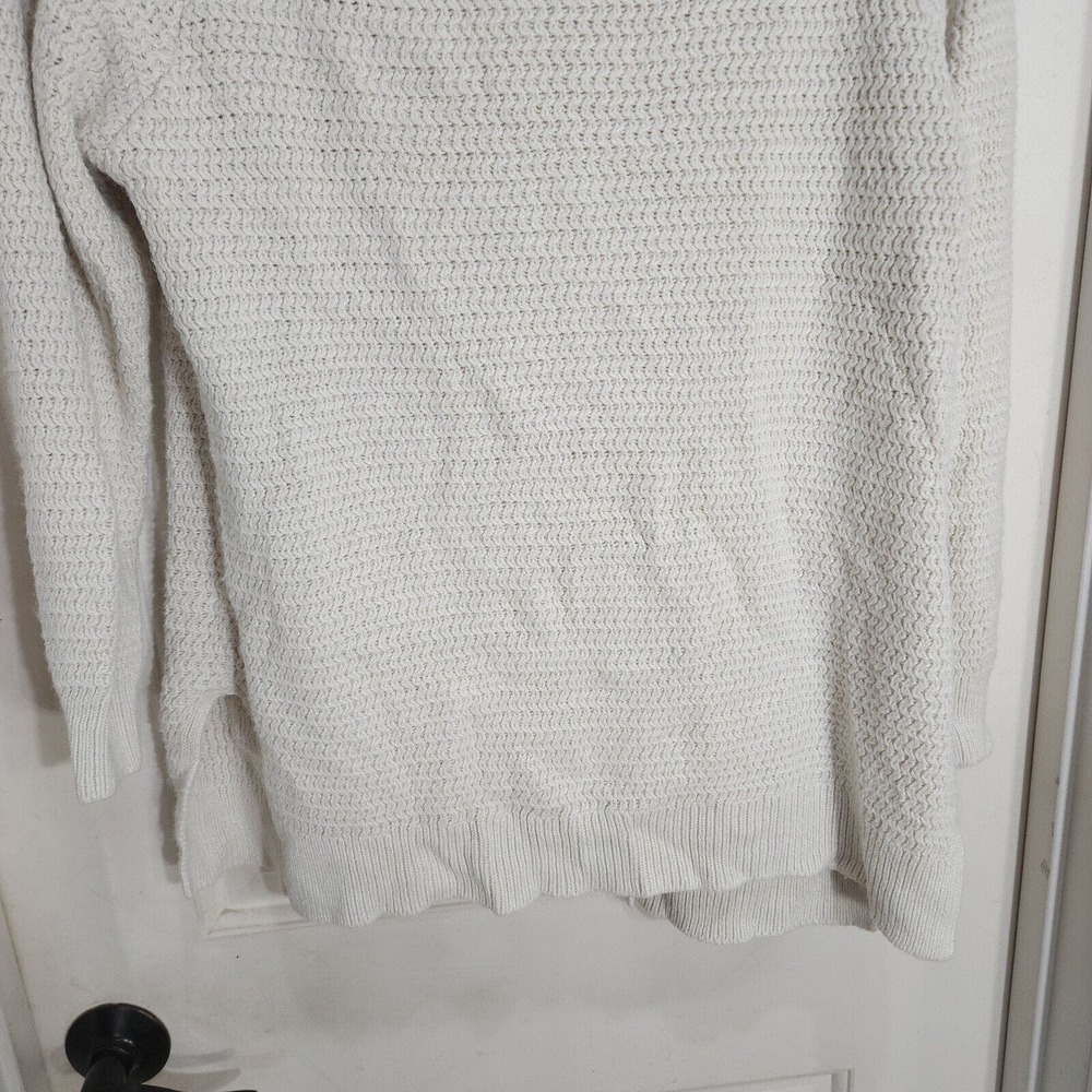 Fat Face Cardigan Sweater Womens 8 White Long Sleeve Pockets Open Front Knit - Picture 6 of 10